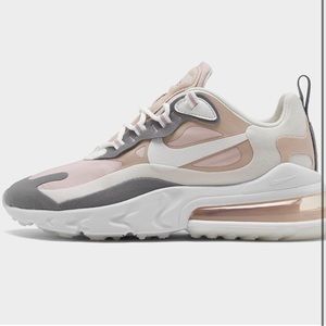 NIKE AIR MAX 270 REACT / size 8 / PINK GRAY WHITE / slightly used / sneakers